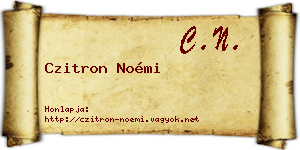 Czitron Noémi névjegykártya